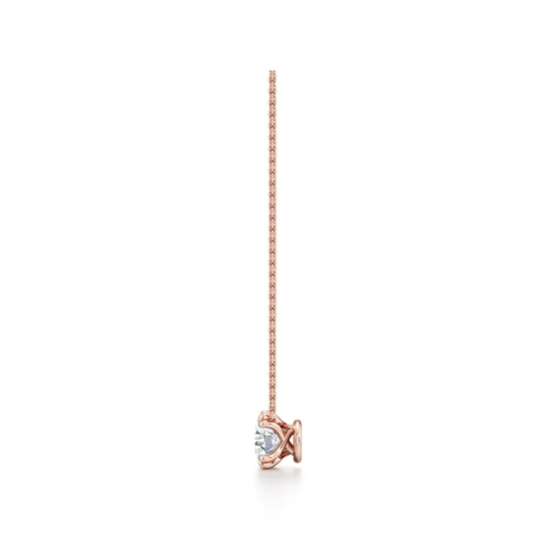 18K Rose Gold Elle Round Brilliant Lab Diamond Necklaces