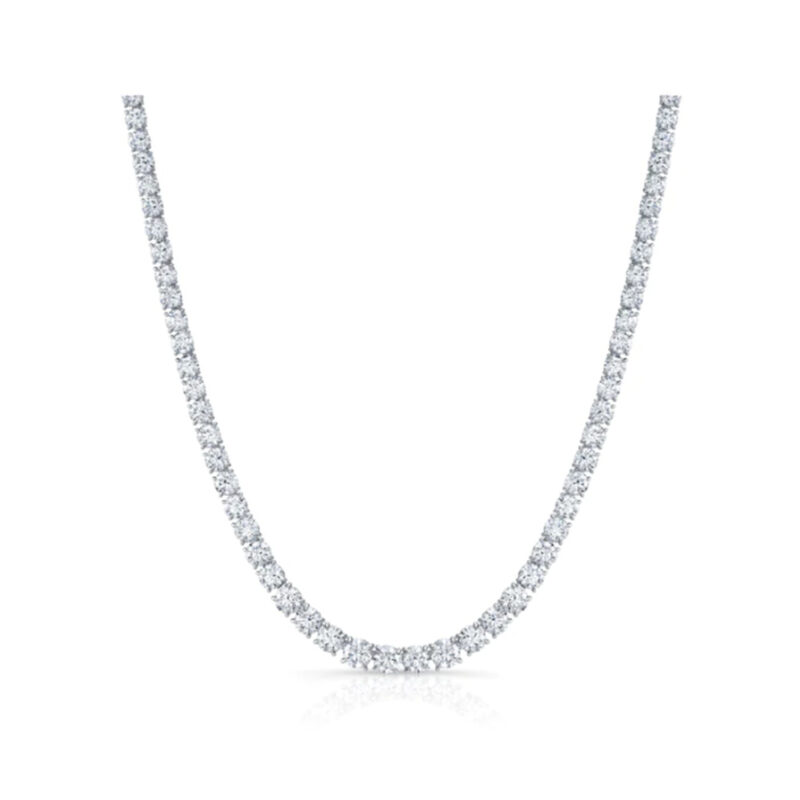18K White Gold Chelsea Lab Diamond Riviera Necklace