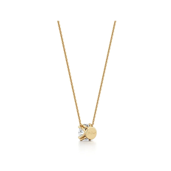 18K Yellow Gold Elle Round Brilliant Lab Diamond Necklaces