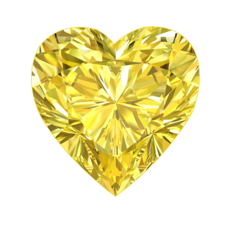 Heart Shape Yellow Lab-Grown Loose Diamond Stone