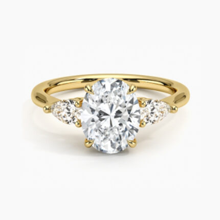 Opera Three Stone Lab Diamond Engagement Ring