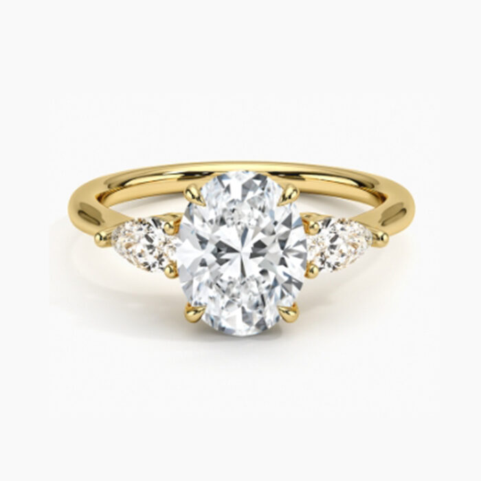 Opera Three Stone Lab Diamond Engagement Ring