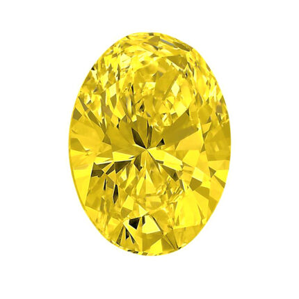 Oval Yellow Lab-Grown Loose Diamond Stone