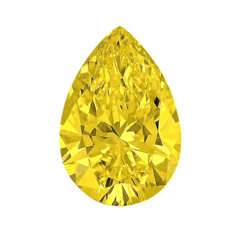 Pear Shape Yellow Lab-Grown Loose Diamond Stone