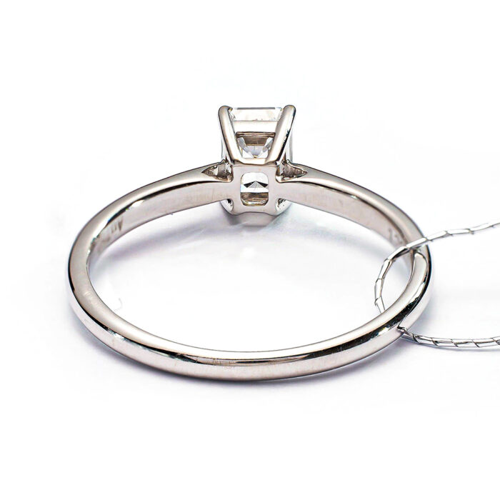 Lab Diamond Ring Emerald D VS1 EX 18K White Gold ZJ028